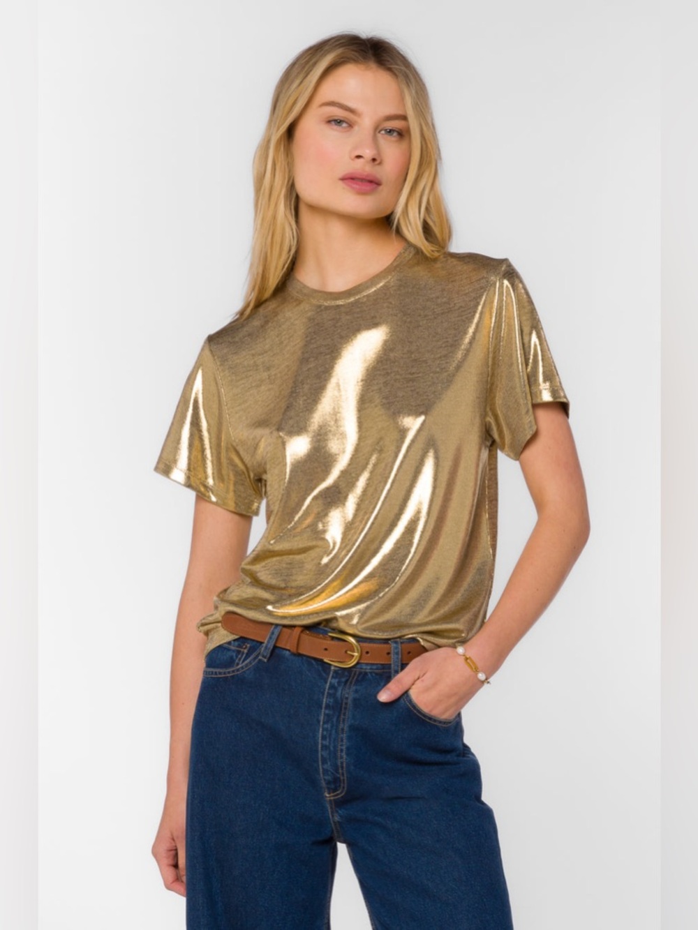 Velvet Heart Los Angeles Zelda Gold Tee, size S - Picture 2 of 7